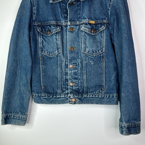 Vintage Rustler Denim Trucker Jean Jacket Size Small - Picture 3 of 10